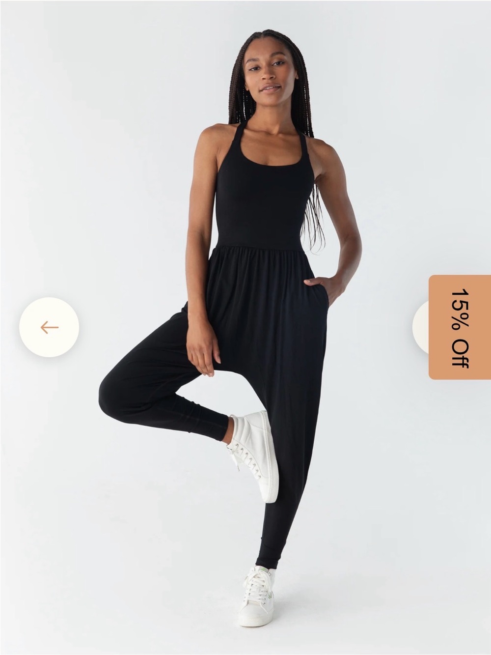 Bodhi Jumpsuit - Black Racerback Exercise Jumpsuit